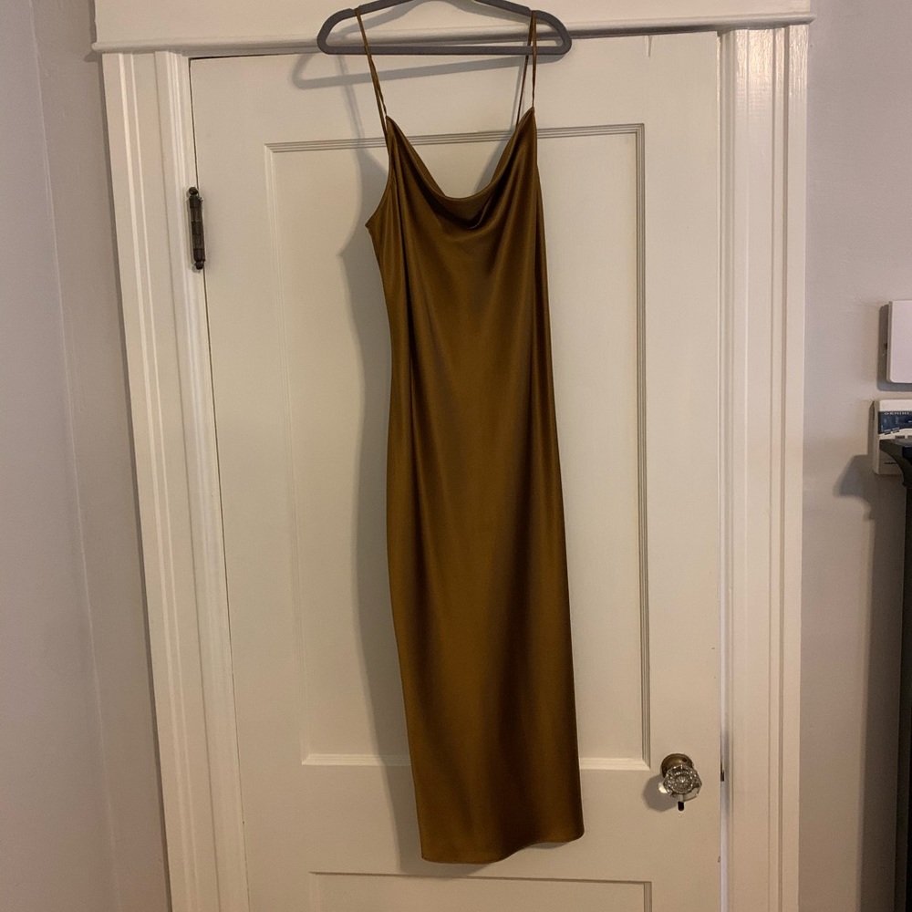 Fleur du Mal silk dress-gold